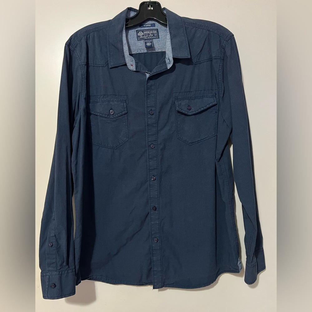 American Rag Navy Button-Up Shirt